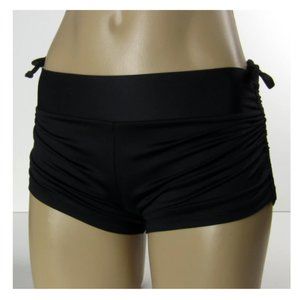 Black Drawstring Yoga Shorts